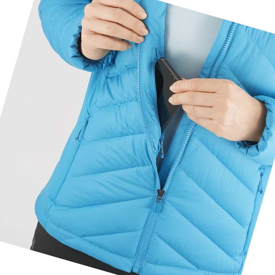 Salomon ESSENTIAL XWARM DOWN INSULATED Kabát Női Kék | HU 3176EBC